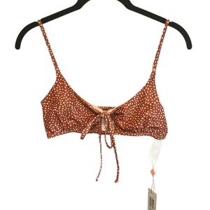 MINKPINK Tie Front Bikini Top Ditsy Print NWT